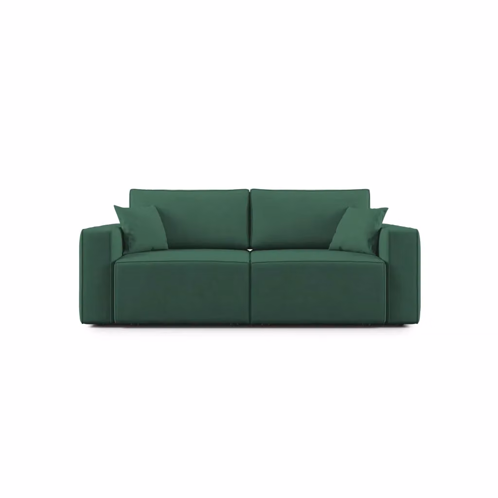 Divano Morfeo Divani.Store in tessuto verde con seduta regolabile e cuscini inclusi, Larghezza: 180 cm – 2