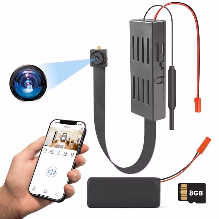 Mini modulo camera iUni IP55, Wi-Fi, 8GB, visualizzazione in diretta sul telefono