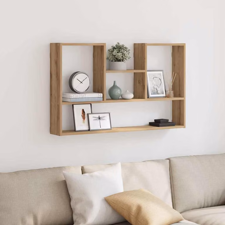 Scaffale a Parete Moderno vidaXL in Legno MDF Marrone L: 99 cm, P: 15 cm, H: 60 cm