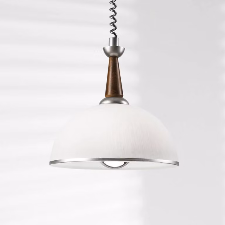 Lampada a sospensione in vetro Ilsa Lamkur, dimmerabile, Bianco / Opale, Cucina, Vetro, Campagna / Rustiche, Lampada a sospensione