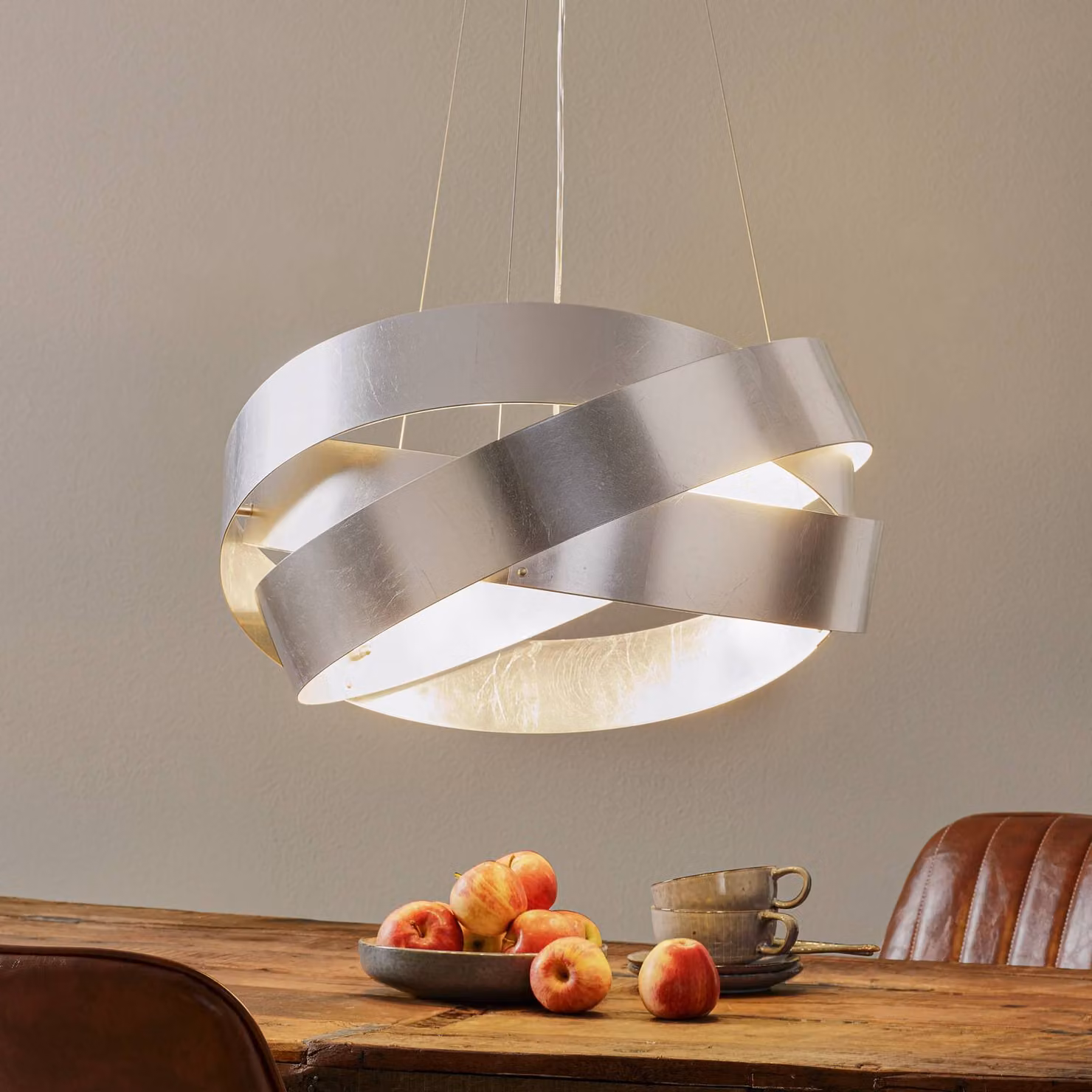 Marchetti Lampada a sospensione PURA, dimmerabile, Alluminio / Grigio / Zincato, Soggiorno / Sala da pranzo, Metallo, Design, Lampada a sospensione