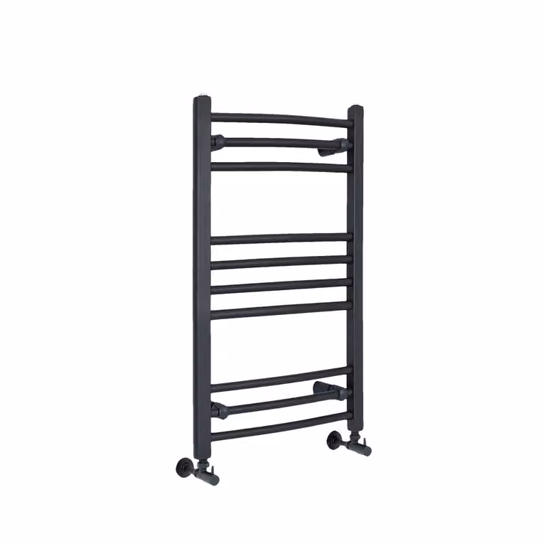 Scaldasalviette di Design Antracite - Termoarredo Bagno Curvo - 800 x 500mm - 300W - Artle