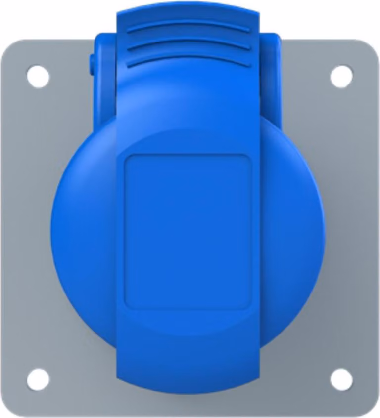 Amphenol Presa da incasso CEE da 16 ampere a 3 poli (2P+PE), codifica 6h blu 200/250 V frequenza 50 e 60 Hz - 1