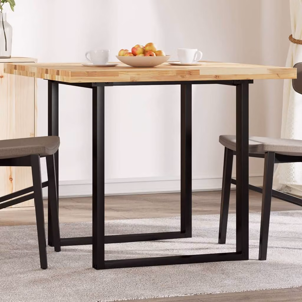 Piano Tavolo Quadrato vidaXL in Legno Massello di Acacia Marrone L/P/H: 90 x 90 x 4 cm