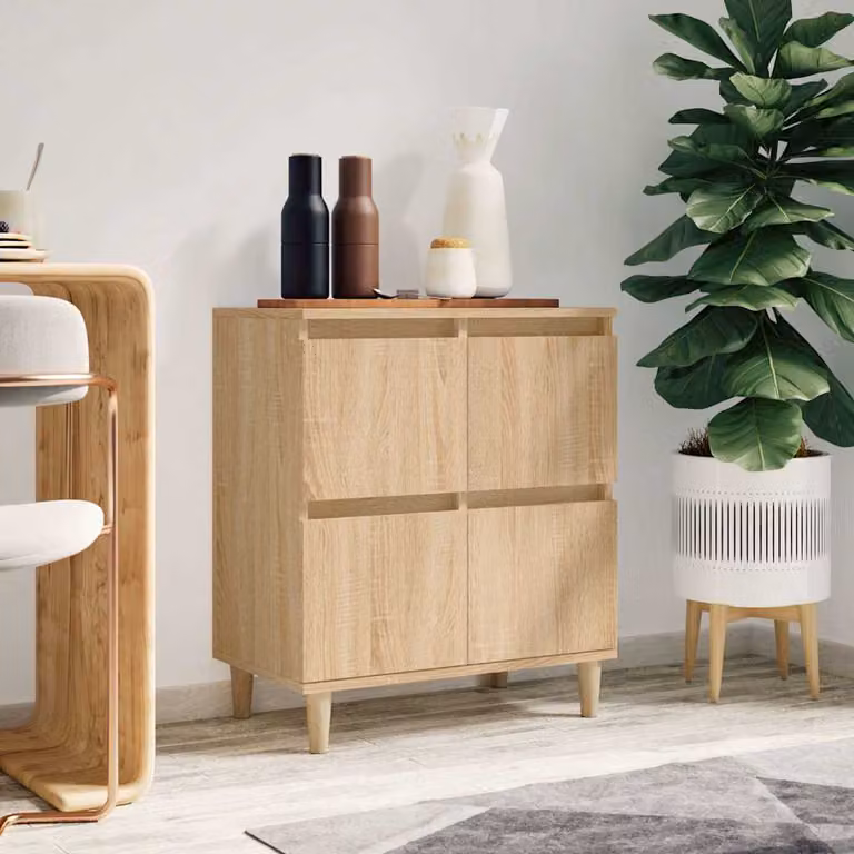Credenza vidaXL in Legno Multistrato Rovere Sonoma, Colore Beige/Marrone, L 60 cm x P 35 cm x H 70 cm