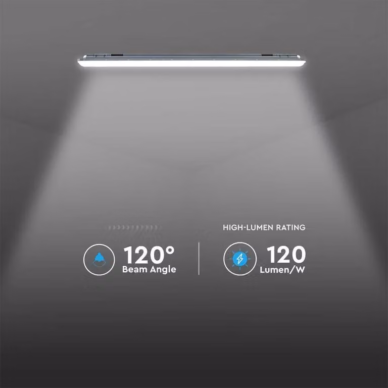 V-TAC VT-1254 Plafoniera LED Impermeabile 48W 120LM/W X-Series tubo 150cm Copertura Satinata 6500K IP65 - sku 10222