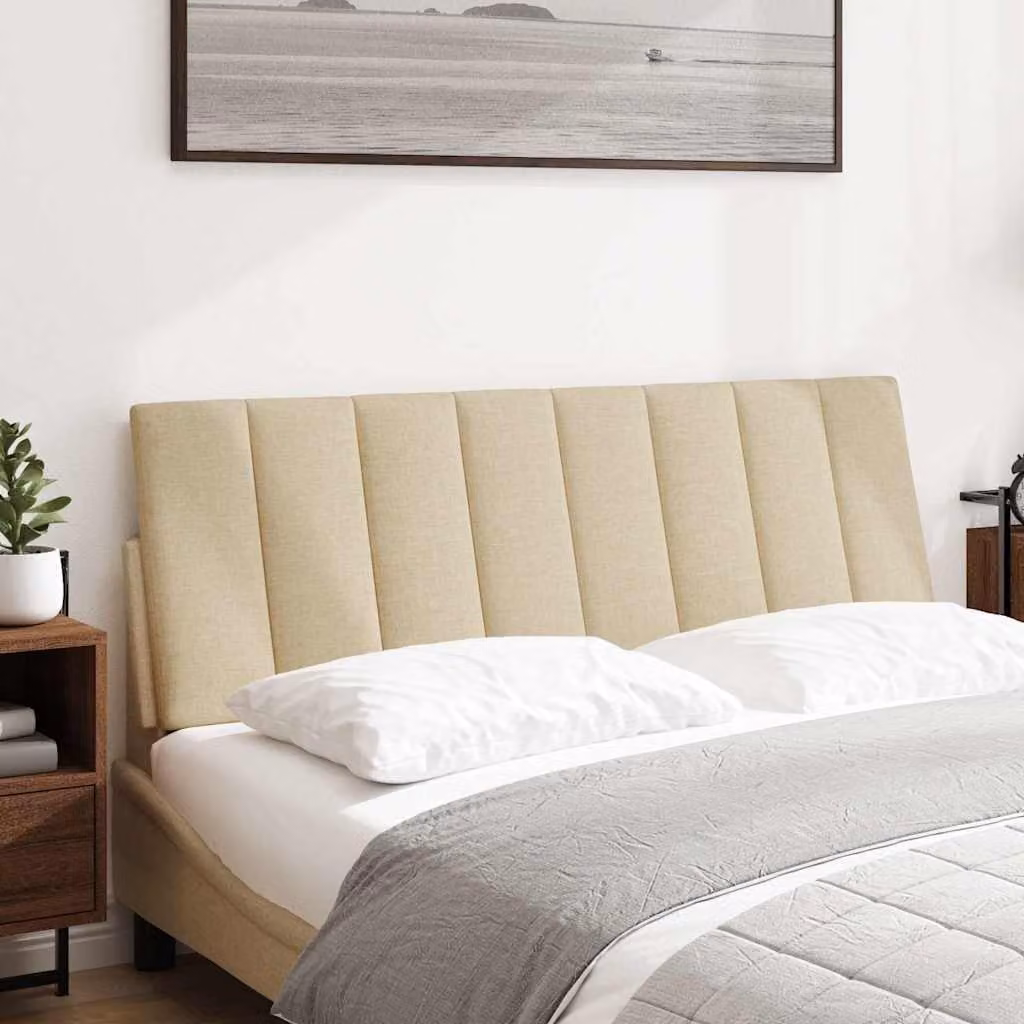 vidaXL Cuscino Testiera Hanko Crema 120 cm in Tessuto