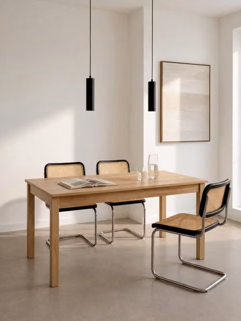 Tavolo da pranzo allungabile Hegas Kenay Home, rettangolare in legno marrone opaco