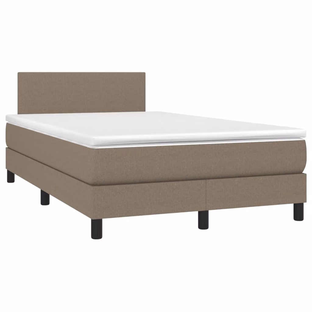 Giroletto a Molle con Materasso Tortora 120x190 cm in Tessuto