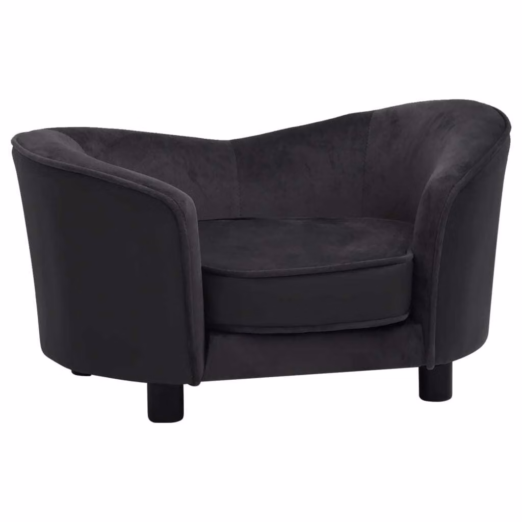 Divano per Cani Nero 69x49x40 cm in Peluche e Pelle finta