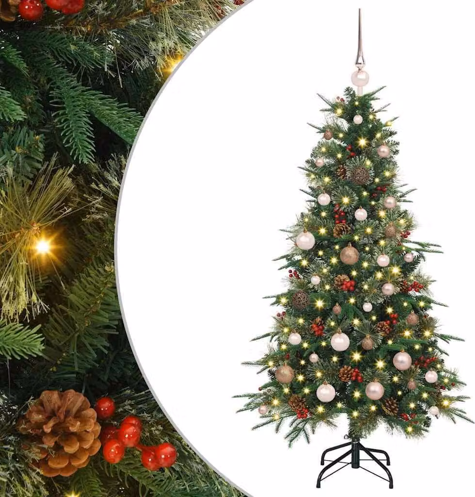 Albero di Natale Artificiale con Rami Pieghevoli Verde 150 cm