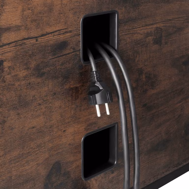 Mobile basso da TV tectake in stile industriale, colore marrone, L 110 x P 41,5 x H 50,5 cm