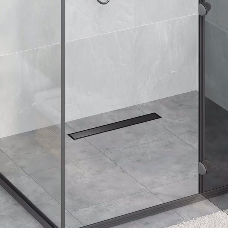 vidaXL Scarico doccia 2-in-1 con sifone a 360 in acciaio inossidabile Nero Opaco 50 cm