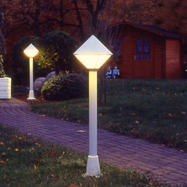 Albert Leuchten Lampioncino da giardino WEGELEUCHTE, dimmerabile, Bianco / Opale, Alluminio, Moderno, Lampada da esterni