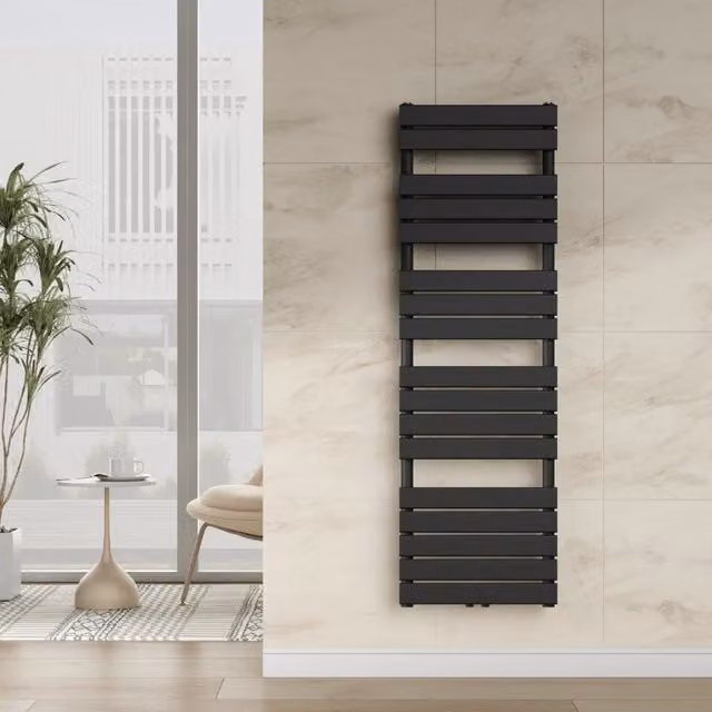 Scalda Asciugamani da Parete Voss ad Acqua Calda 160 x 50 cm Nero [neu.haus]