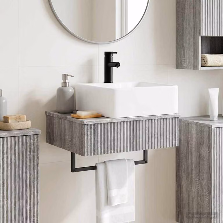 Lavabo da parete vidaXL Sonoma grigio L: 53 cm, P: 35 cm, H: 39 cm