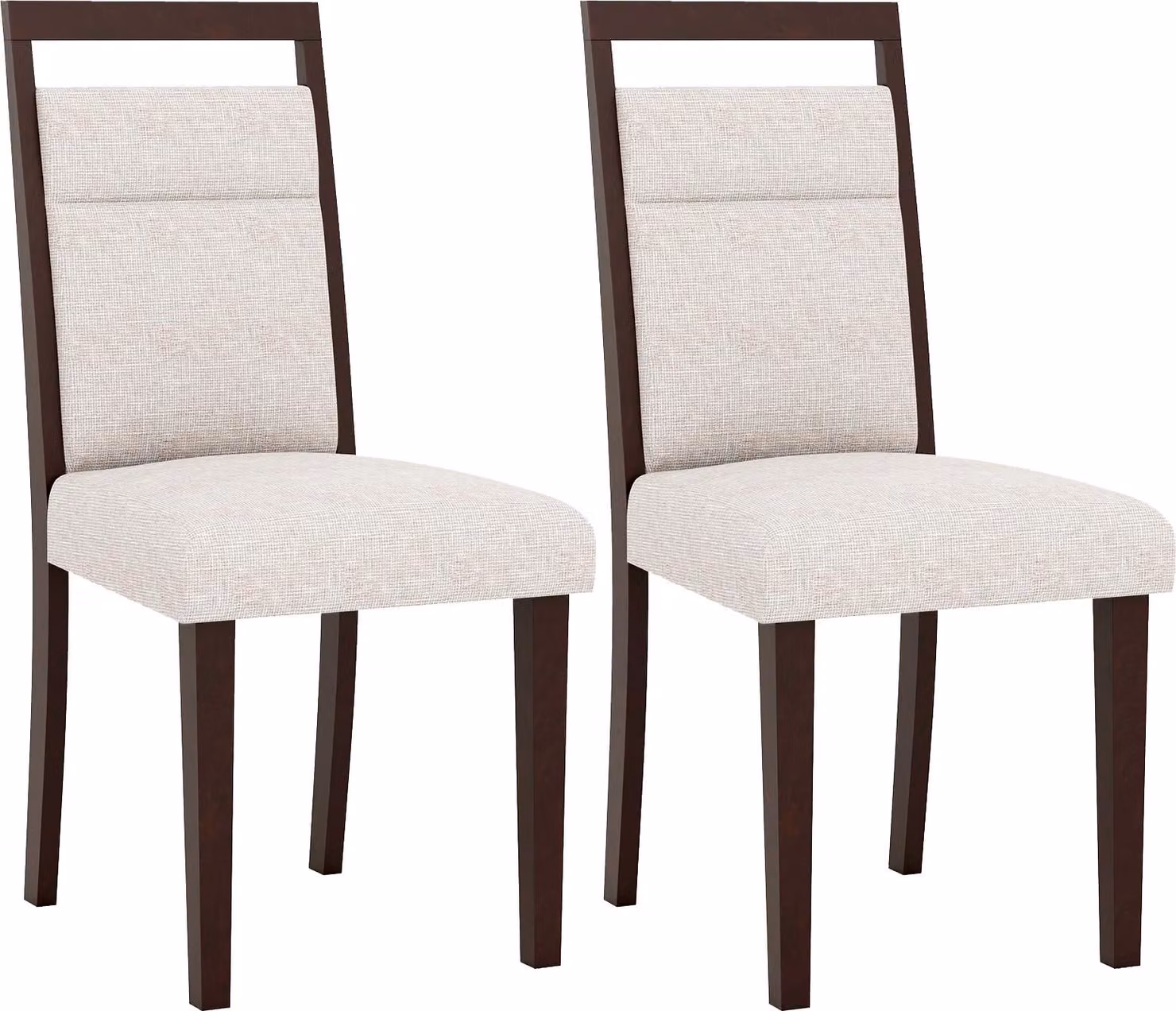 Set di 2 sedie da pranzo COSTWAY, sedie da cucina in legno, sedie da tavolo con seduta imbottita, sedie in legno imbottite, fino a 150 kg, sedie (beige,2)