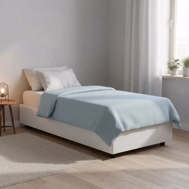 Letto singolo contenitore Andry Talamo Italia con rivestimento in ecopelle e materasso incluso, Bianco, 80x190 cm
