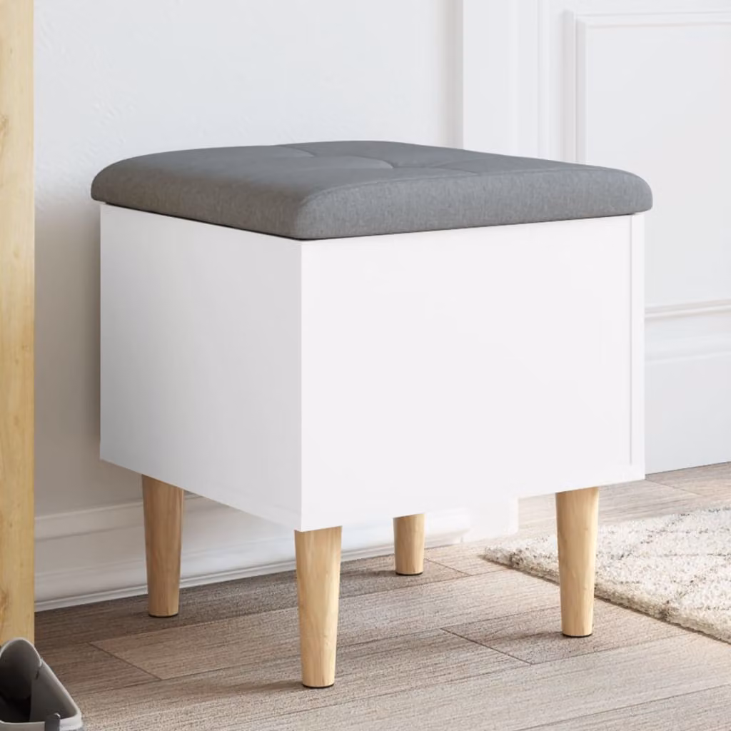 vidaXL Panca Porta Scarpe Moderna in Legno e MDF, Colore Grigio e Bianco, L/P/H: 42 x 42 x 46 cm