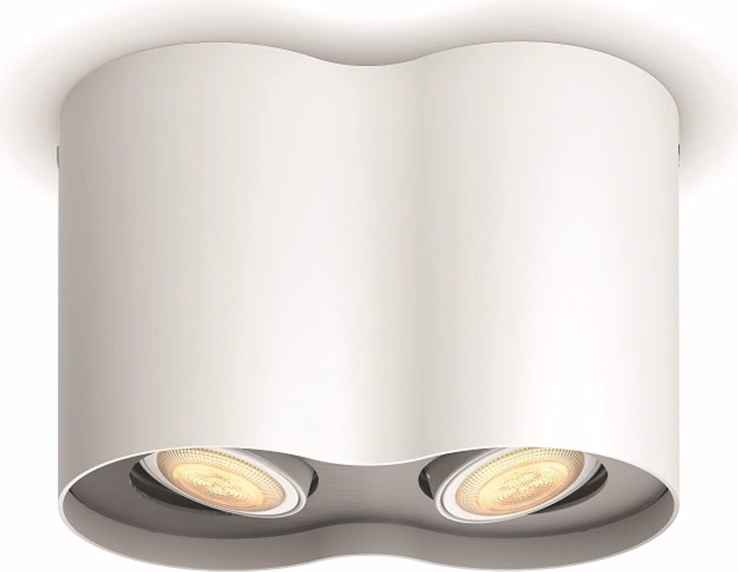 Philips Hue White ambiance, lampada a soffitto a due faretti Pillar, illuminazione intelligente, Bluetooth/Zigbee, bianco, LED, metallo, attacco GU10