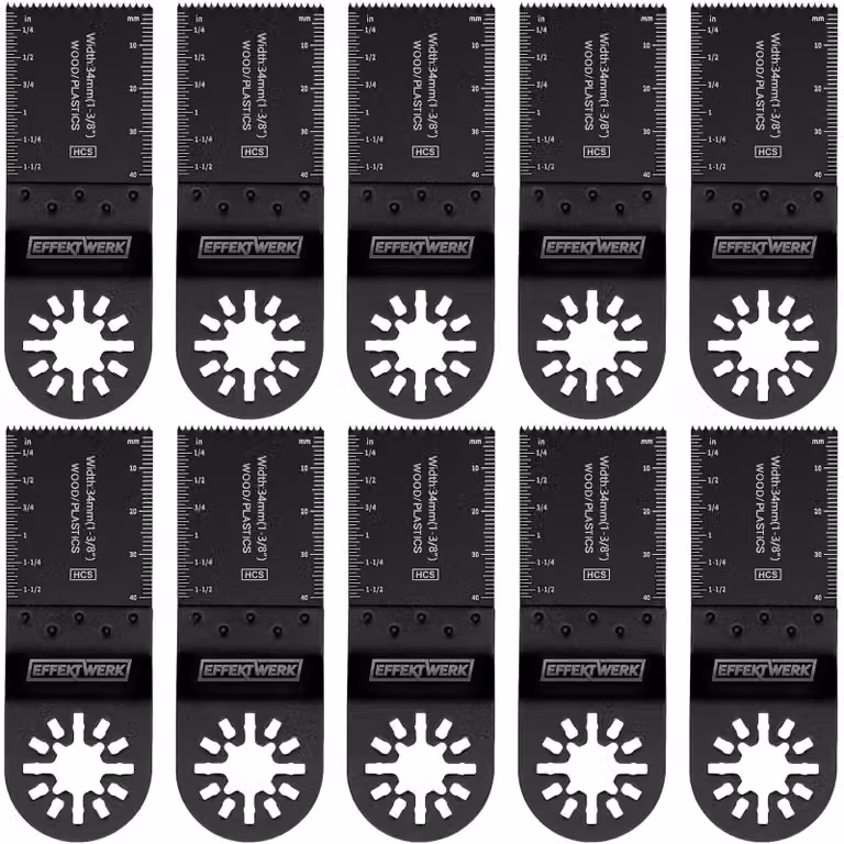 Lame per seghetto multiuso - 34 mm, 10 pezzi, per utensili oscillanti