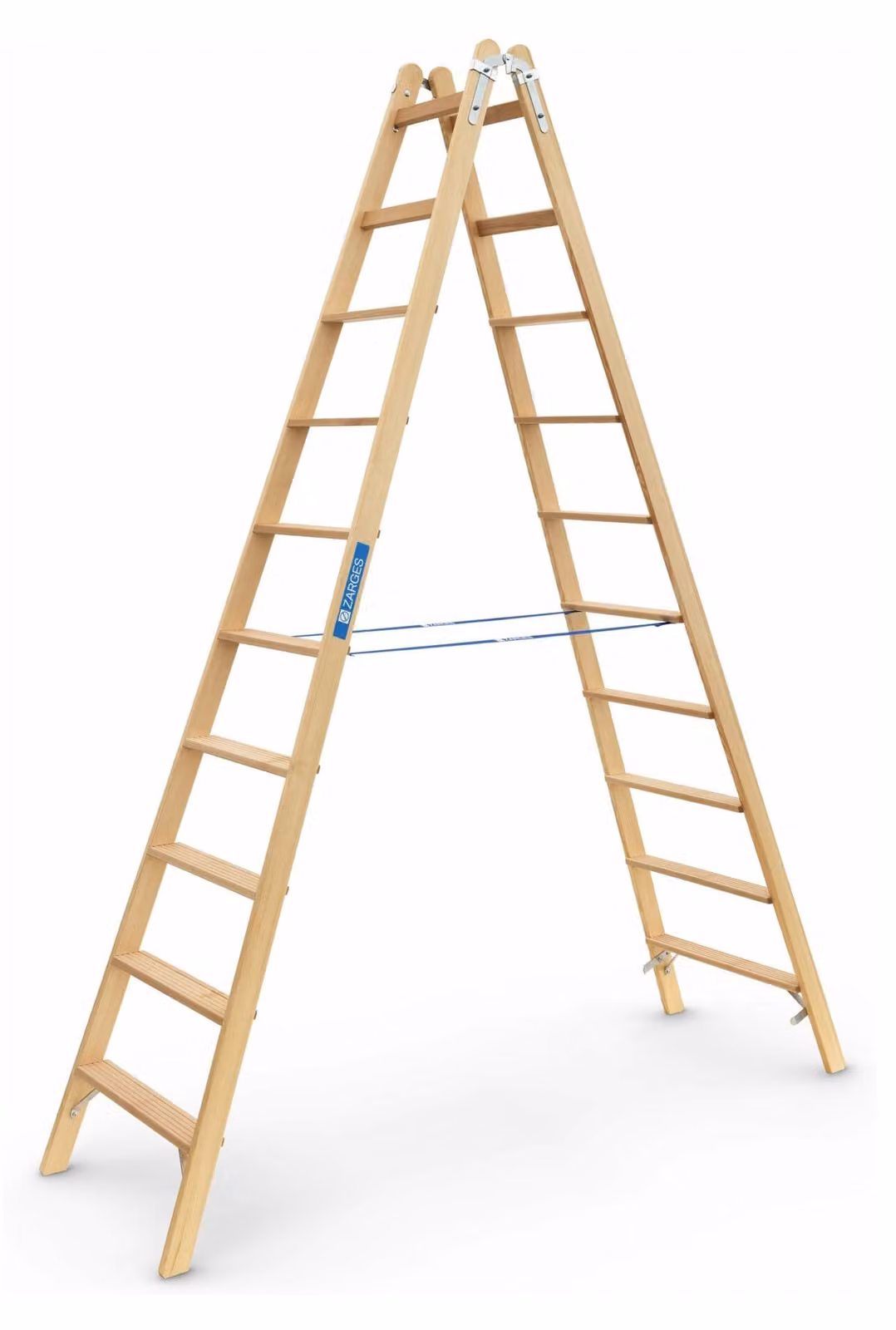 Scala a pioli in legno Crestastep B di Zarges, accessibile da entrambi i lati, 2x10 gradini