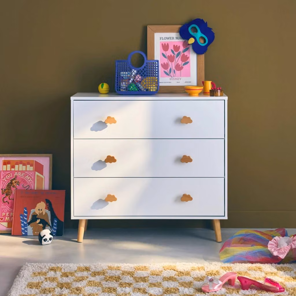 Cassettone per bambini Sweeek in legno di pino bianco opaco – 2
