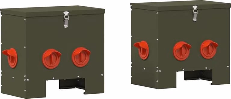 Feeder per pollo 2 pcs Verde oliva 40,5 x 25 x 38 cm