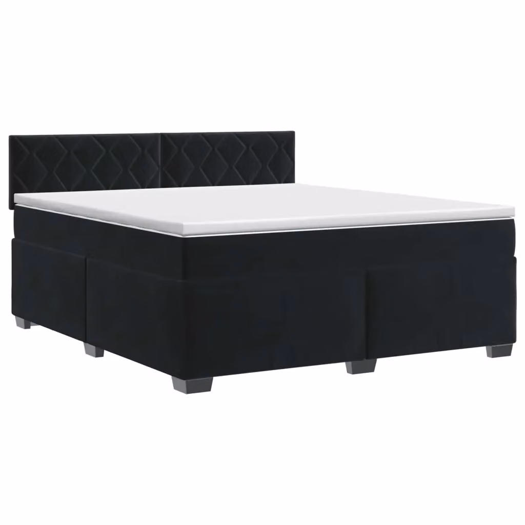 Letto box spring con materasso ibrido vidaXL in velluto nero L: 180 cm, P: 200 cm, H: 140 cm – 2