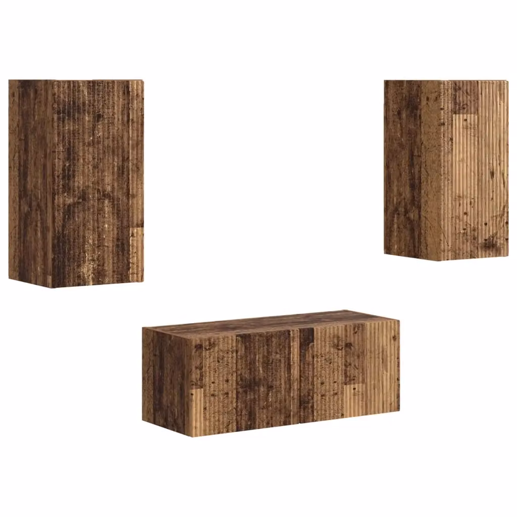 Set di 2 mobili TV moderni vidaXL in legno color marrone per soggiorno – 2