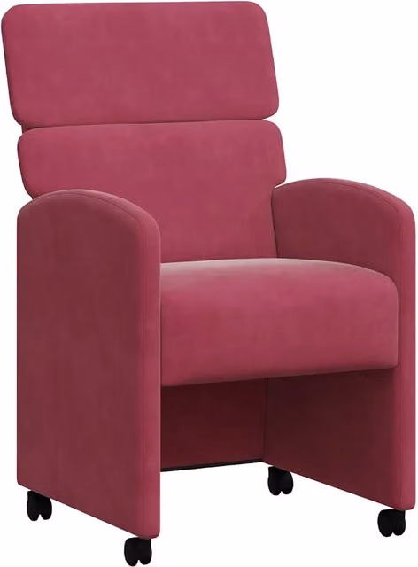 Sedie da Pranzo con Ruote 2 pz | Sedie da cucina Rosso vino 58 x 65 x 98 cm