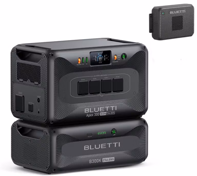 Generatore solare BLUETTI Apex b300 e B300K + caricabatterie 2, 5529,6 Wh, alimentazione di emergenza per 2-4 giorni per la casa e i viaggi