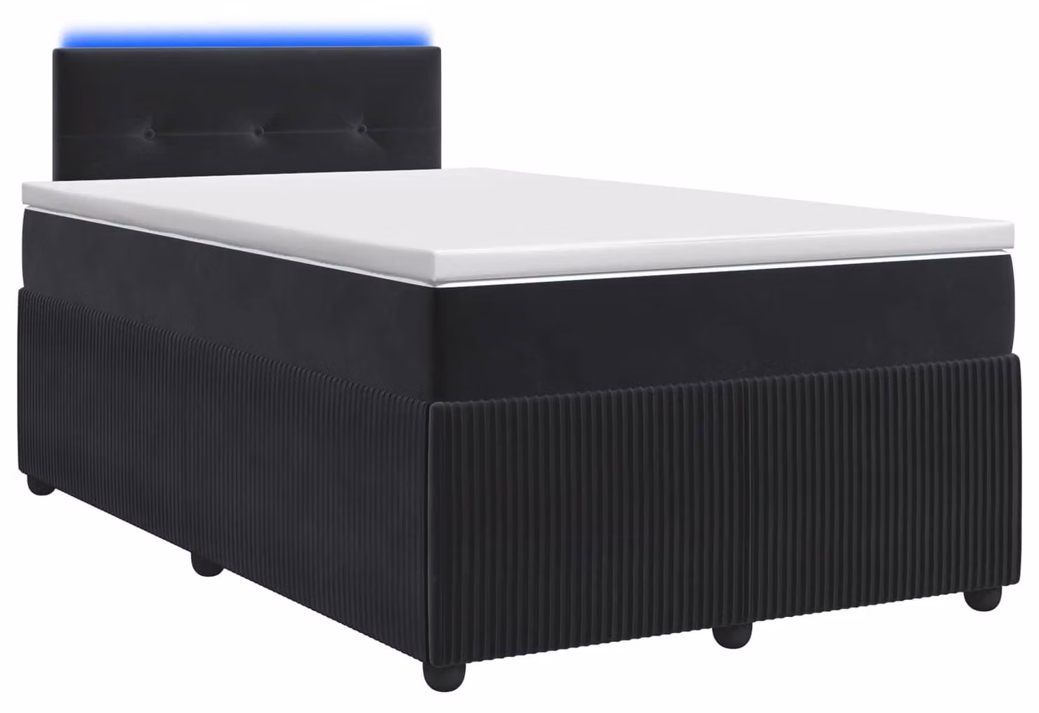 Letto a molle con materasso nero 120 x 190 cm in velluto