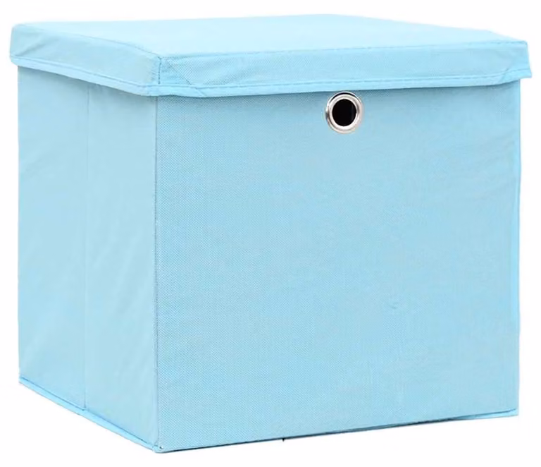 vidaXL Scatole con coperchio 10 pezzi 28x28x28 cm blu baby