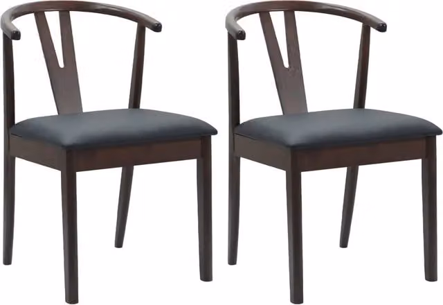 Sedia da pranzo 2 pz | Sedie da cucina Marrone chiaro e nero
