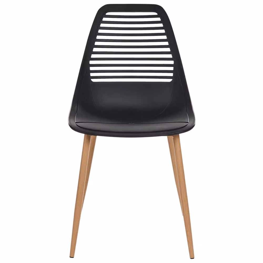 Set di 4 sedie da pranzo BELIANI con seduta in ecopelle nera e gambe in metallo, design moderno e minimalista – 2