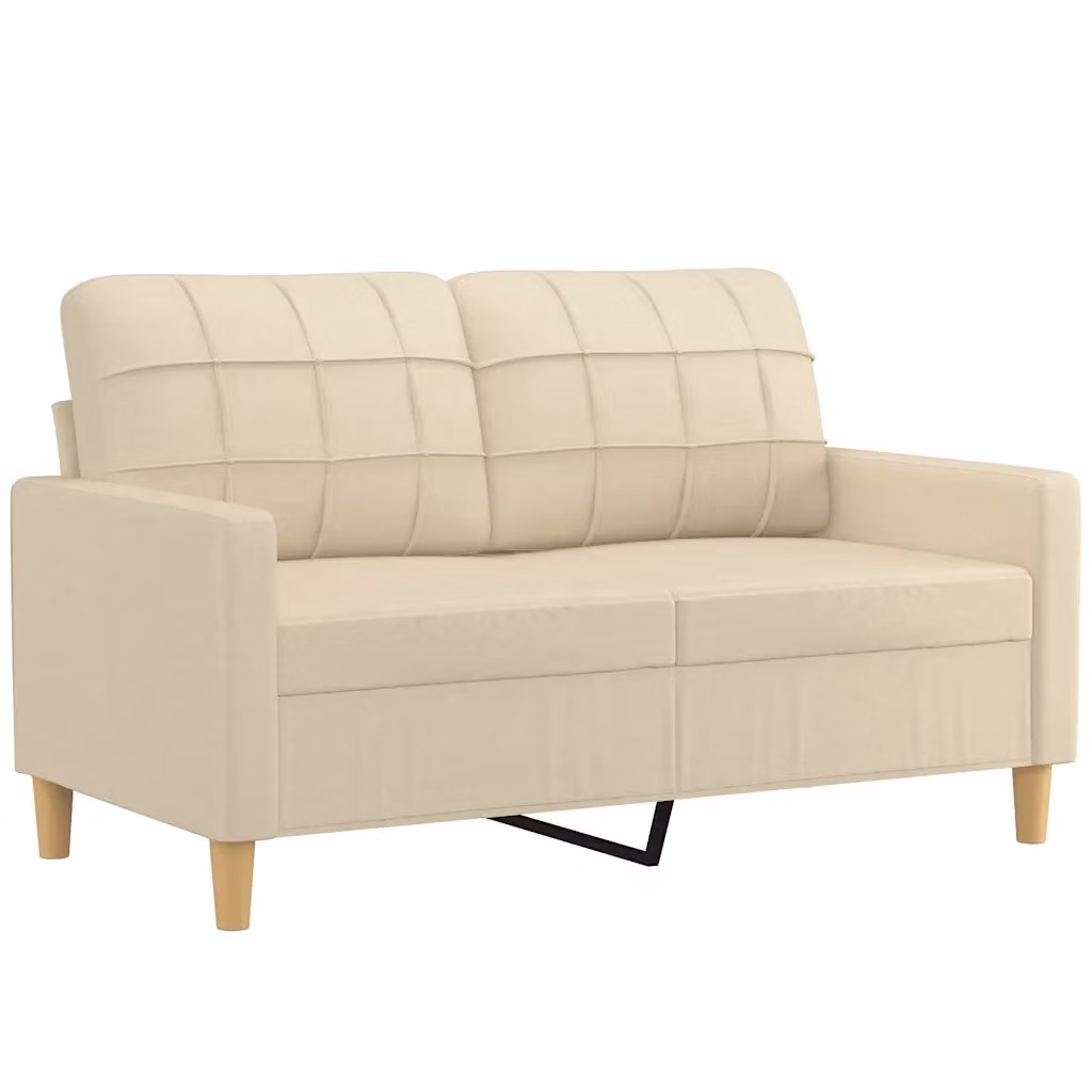 Divano moderno vidaXL in tessuto beige con struttura in metallo per il tuo soggiorno L/P/H: 138 x 77 x 80 cm – 2