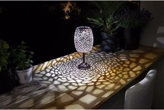 Lanterna solare GALIX G2003, metallo color rame, 10 lumen, altezza 35 cm, LED bianco