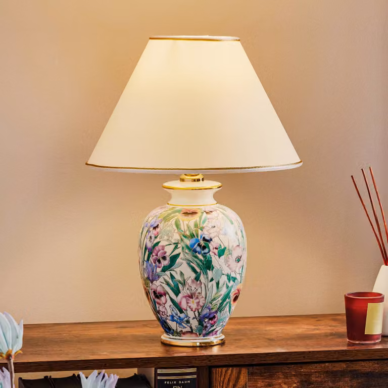 austrolux Lampada da tavolo GIARDINO, Bianco / Opale, Soggiorno / Sala da pranzo, Ceramica, Moderno, Lampada da tavolo