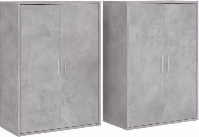 Credenze 2 pz | Madia | Buffet da pranzo | Armadio da pranzo Grigio Cemento 60x31x84 cm in Legno Multistrato