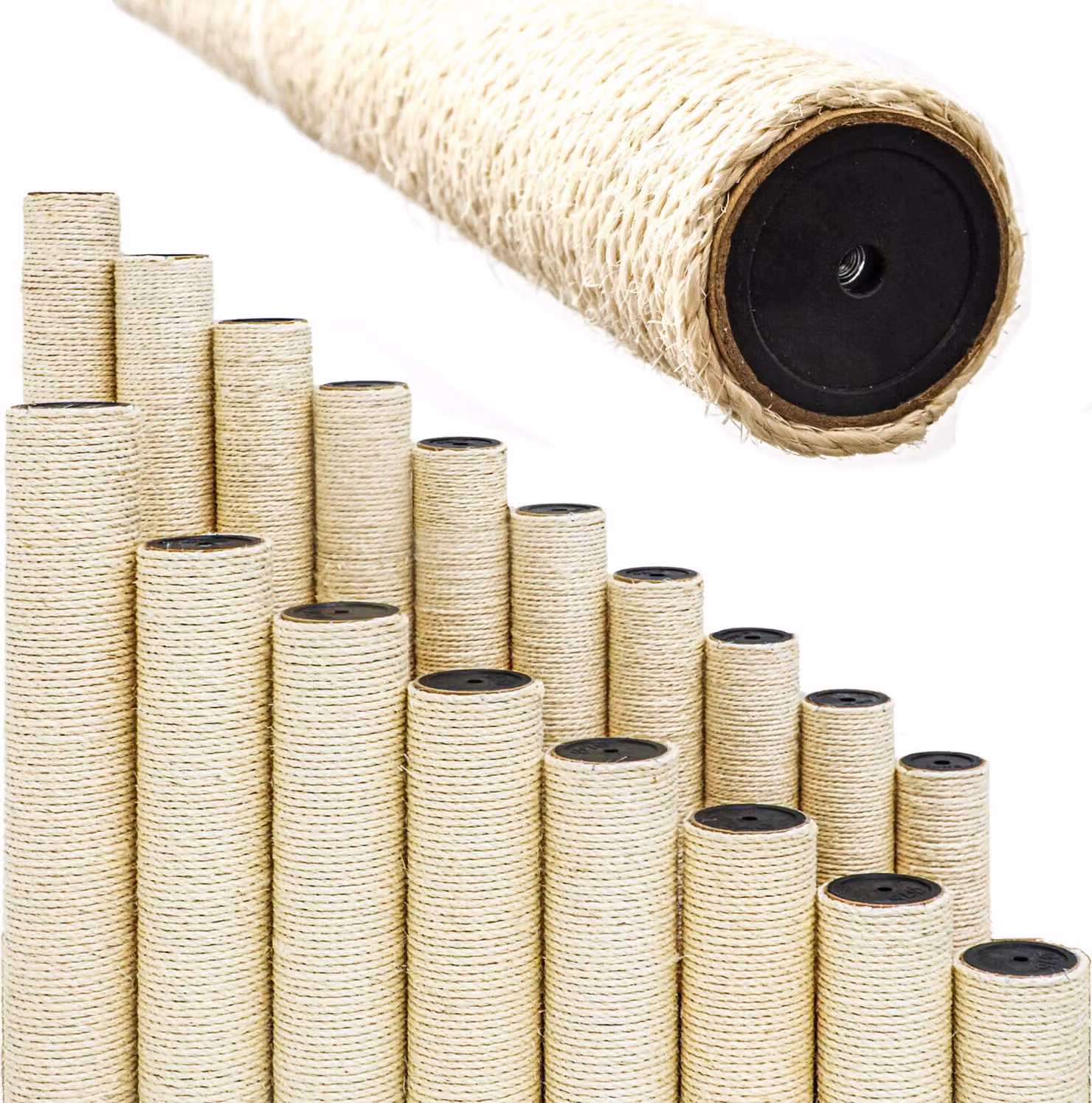 paletto in sisal da 25 cm per tiragraffi paletto di ricambio M8 - Ø 7,4 cm paletto in sisal per tiragraffi