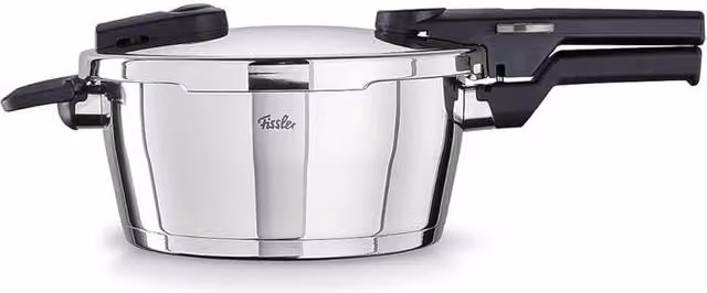 Pentola a pressione Fissler Vitaquick in acciaio inox argento con 2 livelli di cottura, capacità 3,5 l, diametro 22 cm