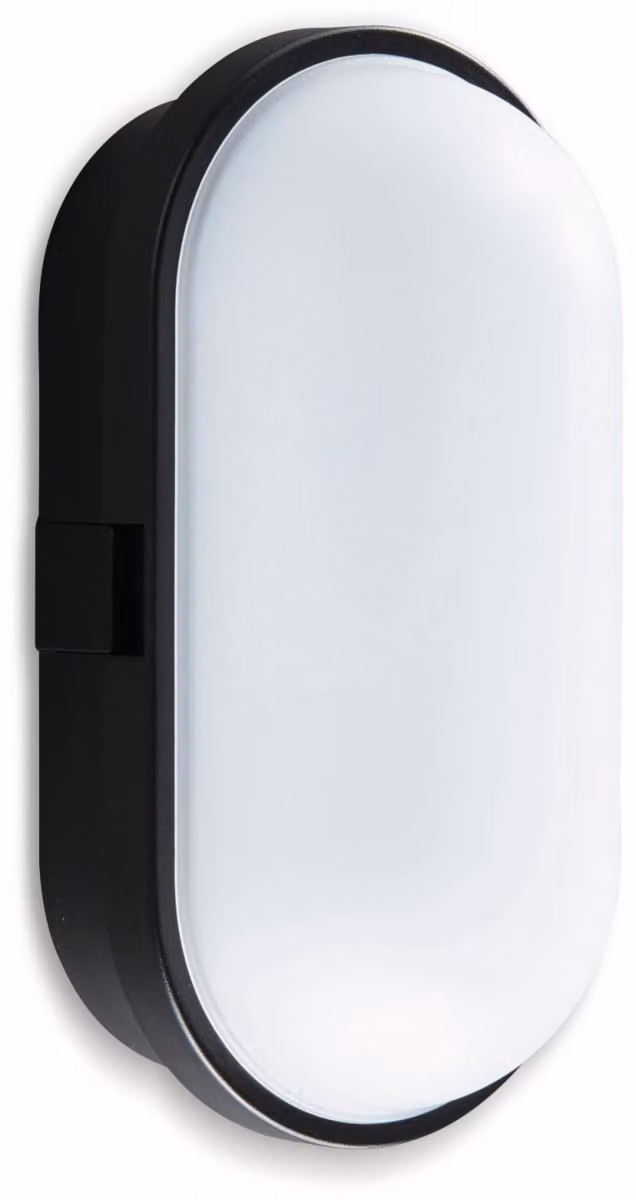 Heitronic LED luce ovale TOLEDO, 10 W, 700 lm, 4000 K, IP 65, nero