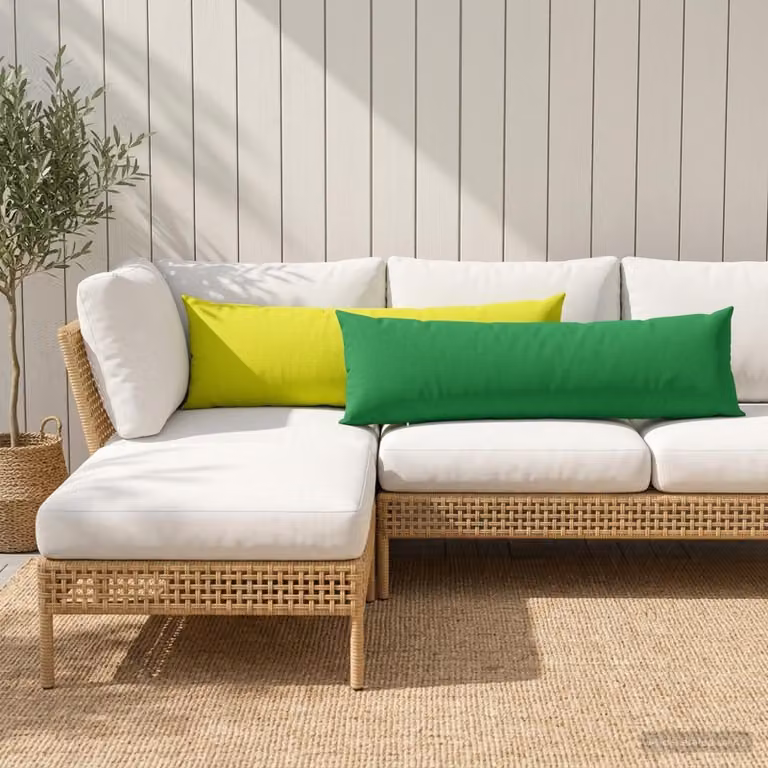 Set di 2 federe vidaXL HEERLEN verdi in poliestere, L 145 cm x P 40 cm