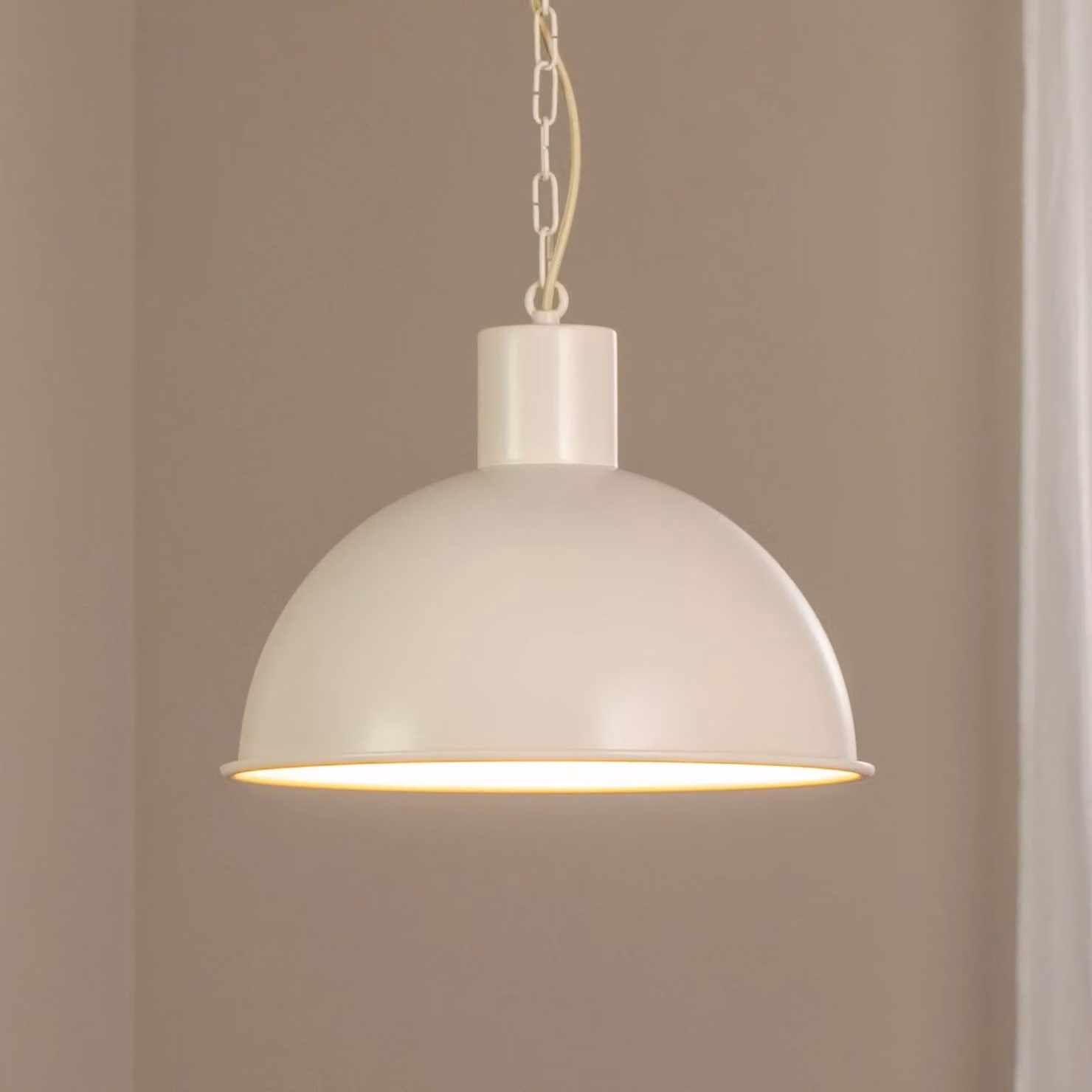 Lampada a sospensione Emoti Argon, dimmerabile, Crema / Ambra, Soggiorno / Sala da pranzo, Metallo, Industriale, Lampada a sospensione