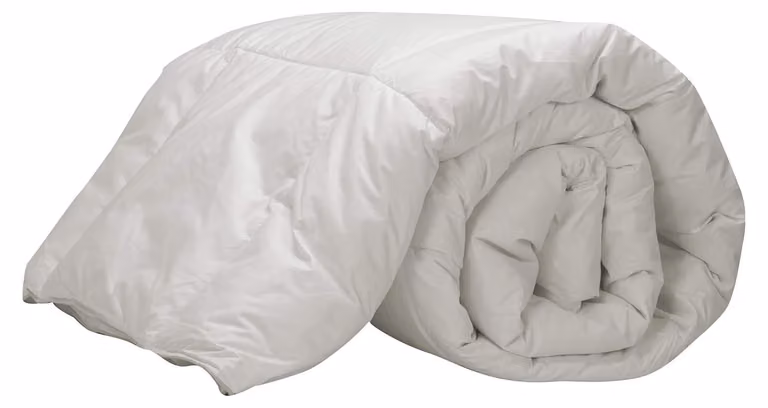 Coperta invernale per letto, dimensioni 155x200 cm, realizzata al 92% in piumino d'oca, imbottitura di 250 g/m², colore bianco