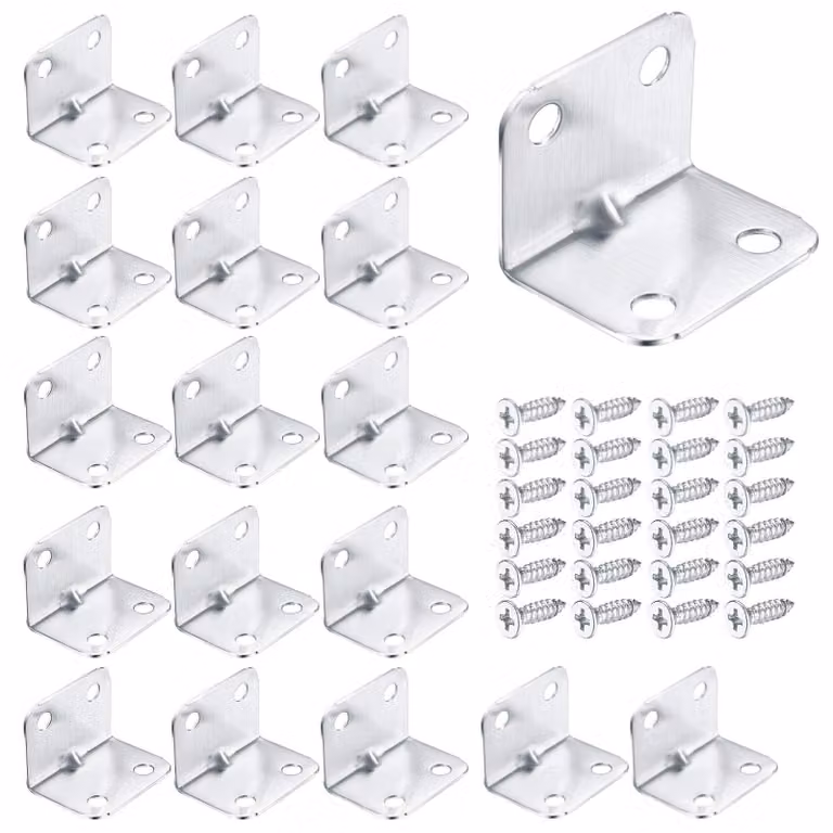 Solidchoice - 20 staffe angolari a forma di L in acciaio inossidabile per il supporto di mobili