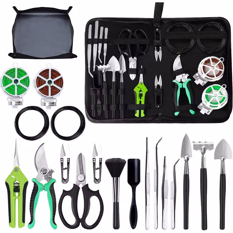 Solidchoice - Set di 20 utensili da giardino in acciaio inossidabile con manici antiscivolo
