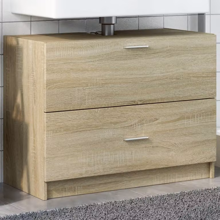 Sottolavabo Mobile da Bagno vidaXL in Rovere Sonoma, L: 78 cm, P: 37 cm, H: 59 cm