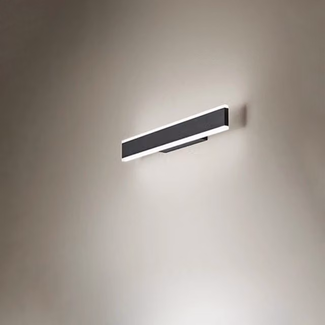 Applique Moderna Kante Perenz Illumina in Metallo Nero e Acrilico con LED da 24W, Dimmabile e CCT 3000/4000/6000K